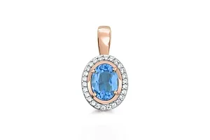 Подвеска из красного золота с топазом swiss и 26 фианитами