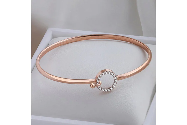 Браслет из красного золота с 19 фианитами