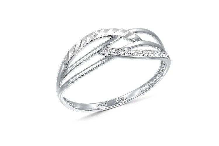 Кольцо из белого золота с 11 бриллиантами