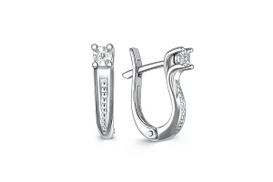 Серьги из белого золота с 2 бриллиантами