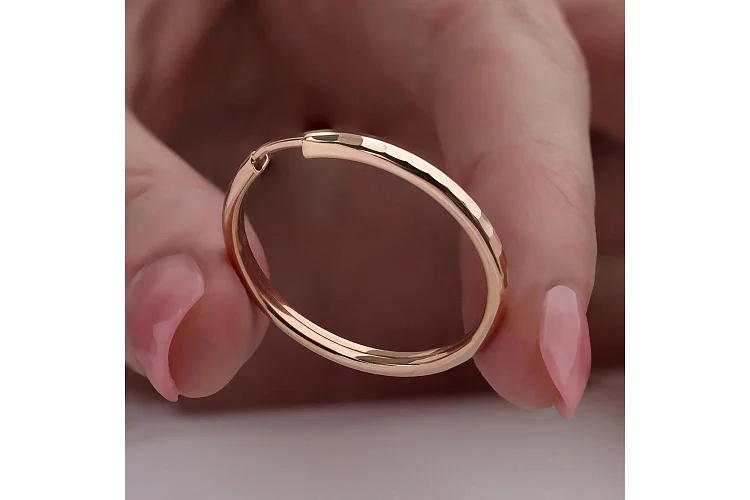 Серьги-конго из красного золота без вставок