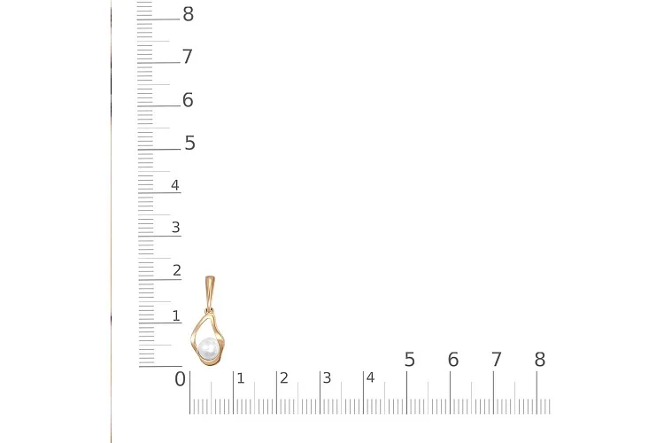 Подвеска из красного золота с жемчугом