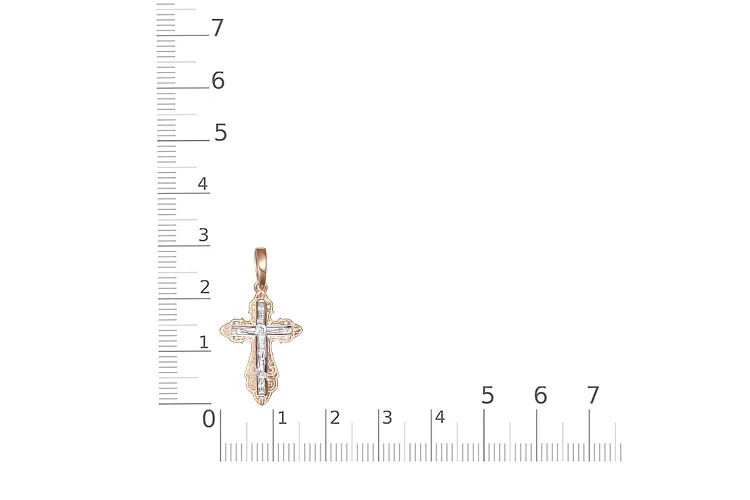 Крест из красного золота без вставок