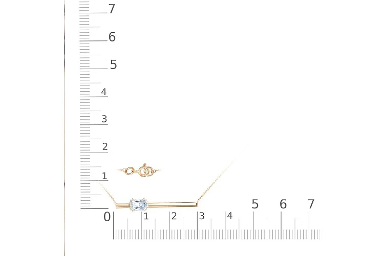Колье из красного золота с топазом sky