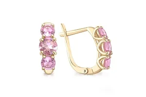 Серьги из жёлтого золота с 6 ситаллами