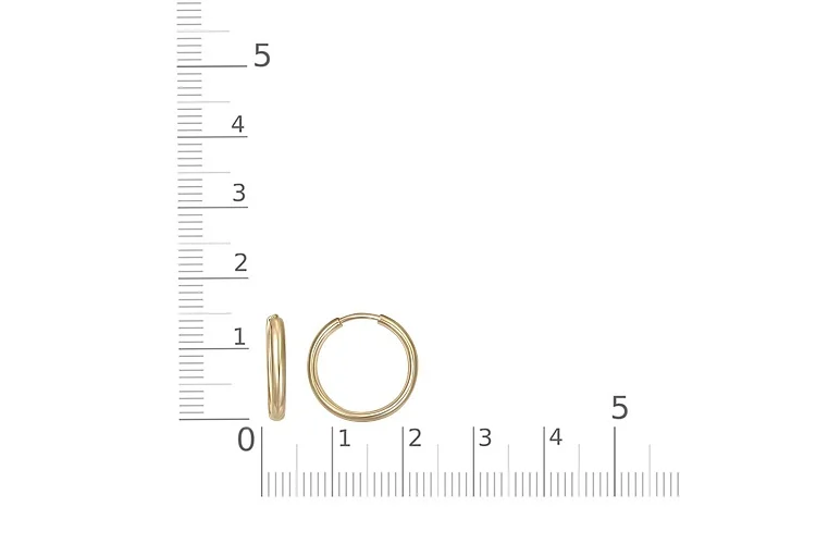 Серьги-конго из жёлтого золота без вставок