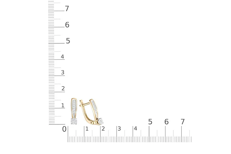 Серьги из жёлтого золота с 14 бриллиантами