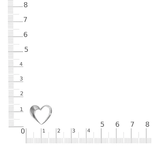 Подвеска Сердце из белого золота с бриллиантом