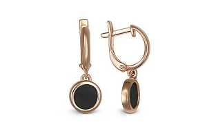 Детские серьги из красного золота с 2 ониксами