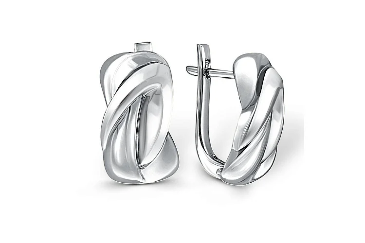 Серьги из белого золота без вставок