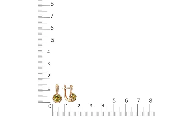 Серьги из красного золота с 2 султанитами