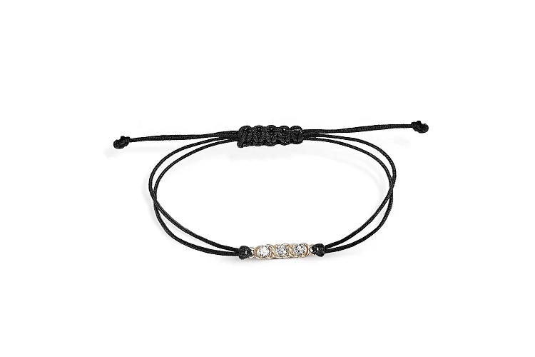 Браслет из красного золота с 3 фианитами