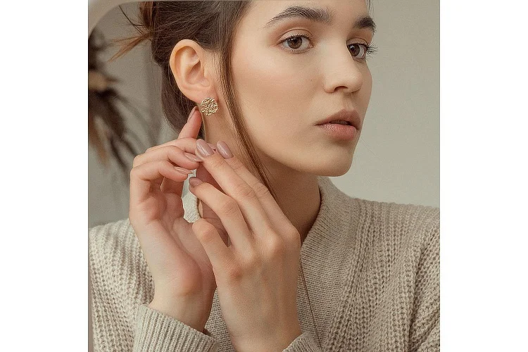 Серьги Круги из красного золота без вставок