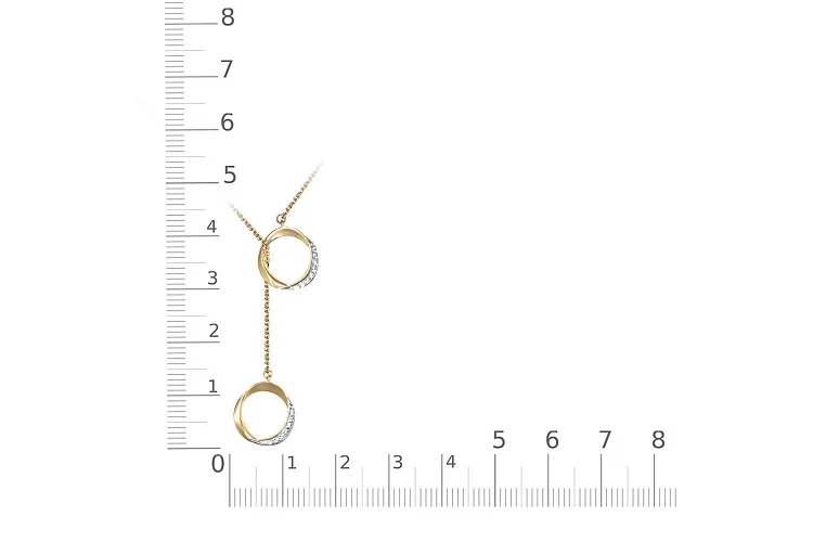 Колье Круг из жёлтого золота с 16 фианитами