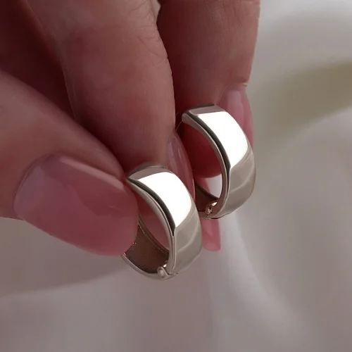 Серьги из белого золота без вставок