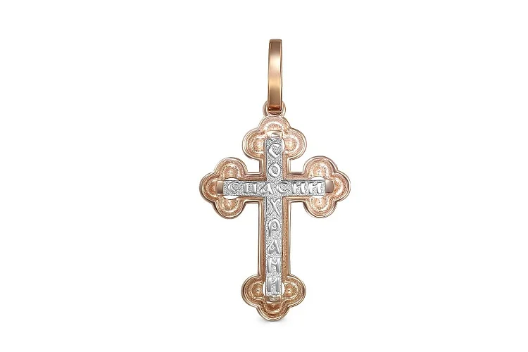 Крест из красного золота без вставок