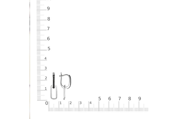 Серьги-трансформеры из белого золота с 24 фианитами