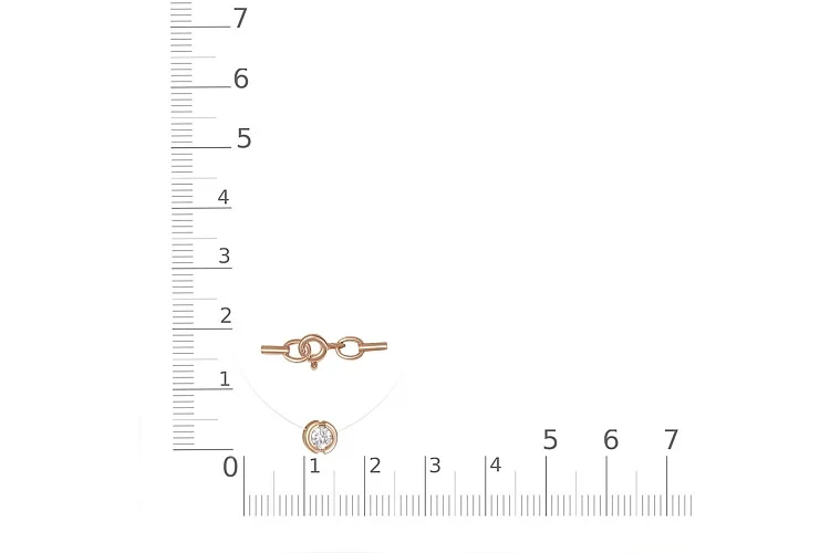 Колье из красного золота с фианитом