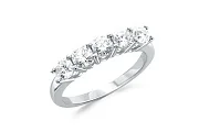 Кольцо Дорожка из белого золота с 5 муассанитами