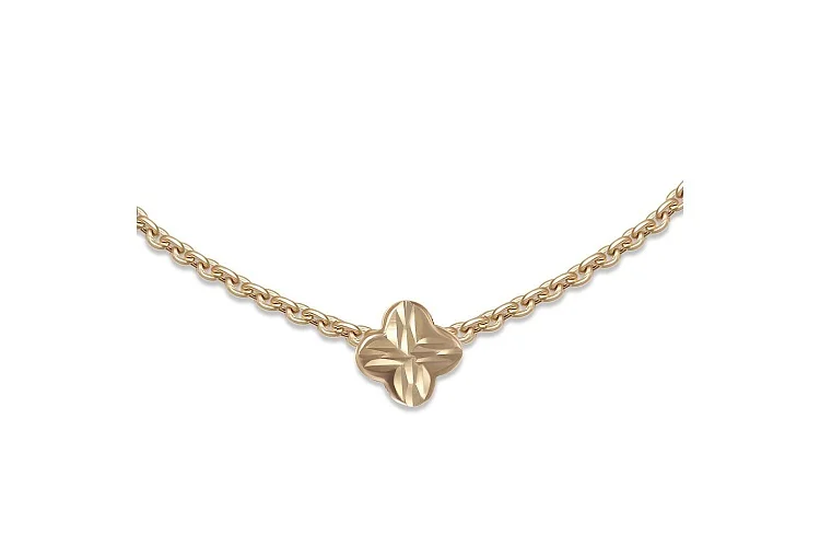 Колье Клевер из жёлтого золота без вставок