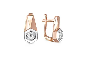 Серьги из красного золота с 2 бриллиантами