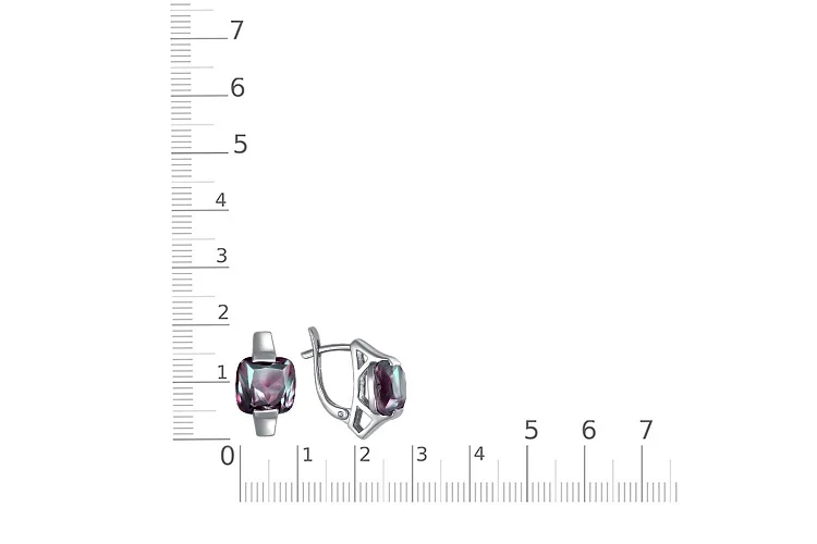 Серьги из белого золота с 2 александритами