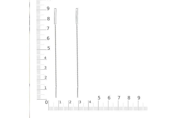 Серьги-продёвки из белого золота без вставок