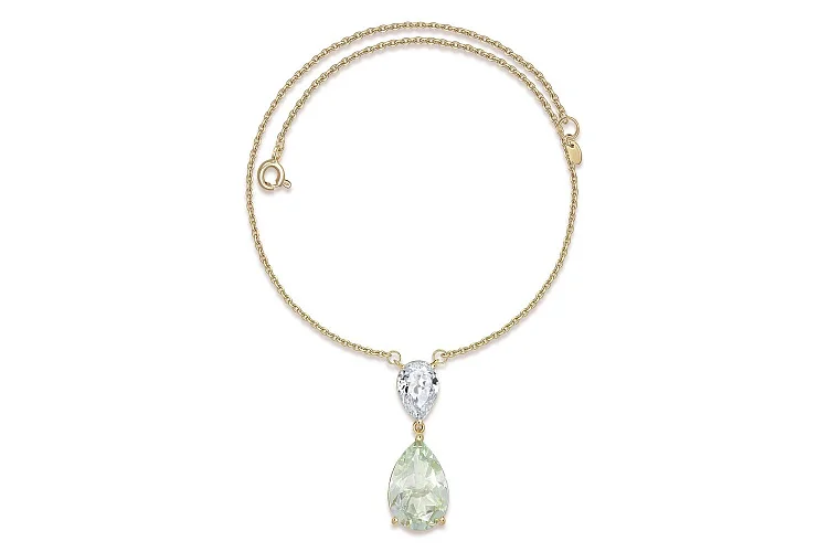 Колье из жёлтого золота с аметистом и фианитом