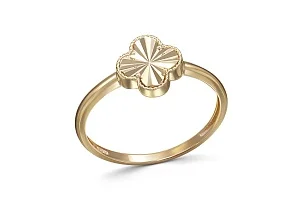 Кольцо Клевер из жёлтого золота без вставок