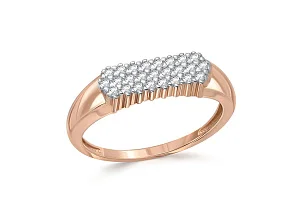 Кольцо из красного золота с 25 фианитами