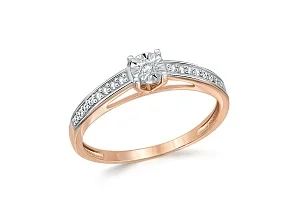 Кольцо из красного золота с 17 бриллиантами