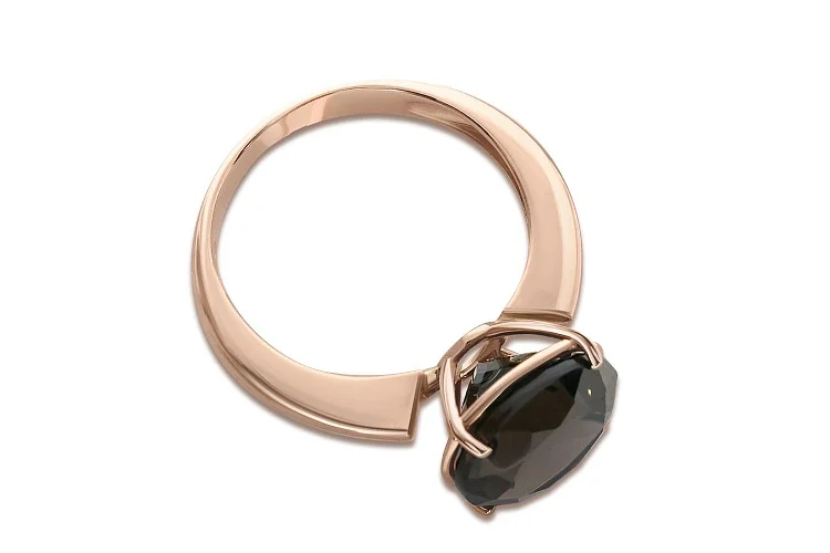 Кольцо из красного золота с раухтопазом