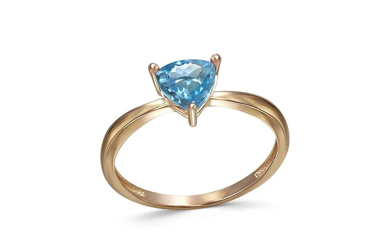 Кольцо из жёлтого золота с топазом swiss