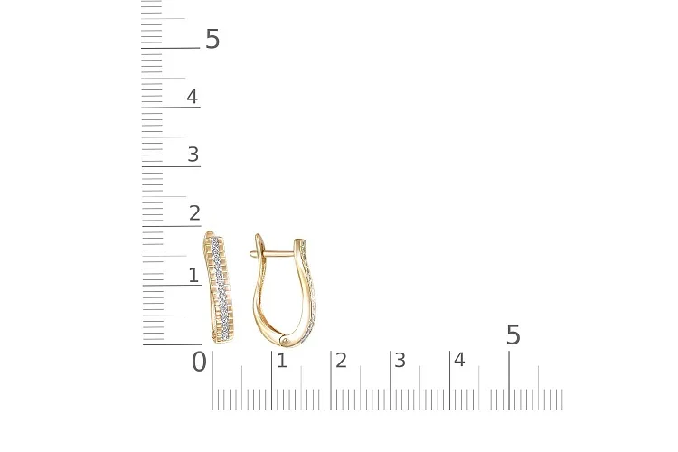 Серьги Дорожки из жёлтого золота с 28 бриллиантами