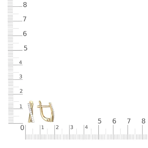 Серьги Дорожки из жёлтого золота с 20 фианитами