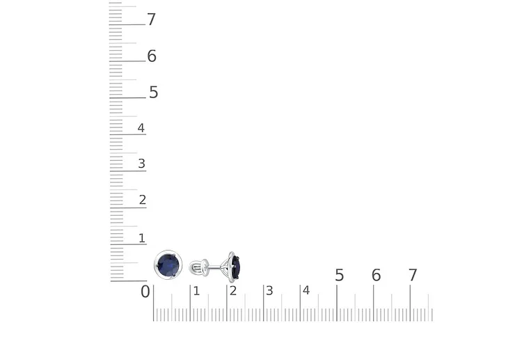Серьги-пусеты из белого золота с 2 сапфирами
