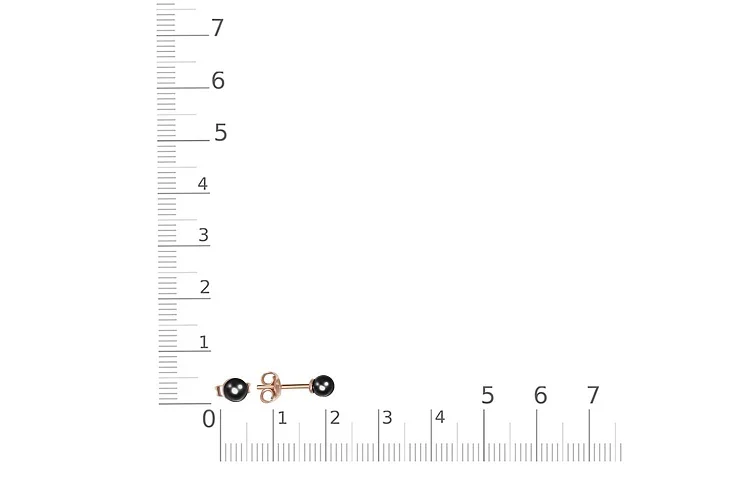 Серьги-пусеты из красного золота с 2 жемчужинами