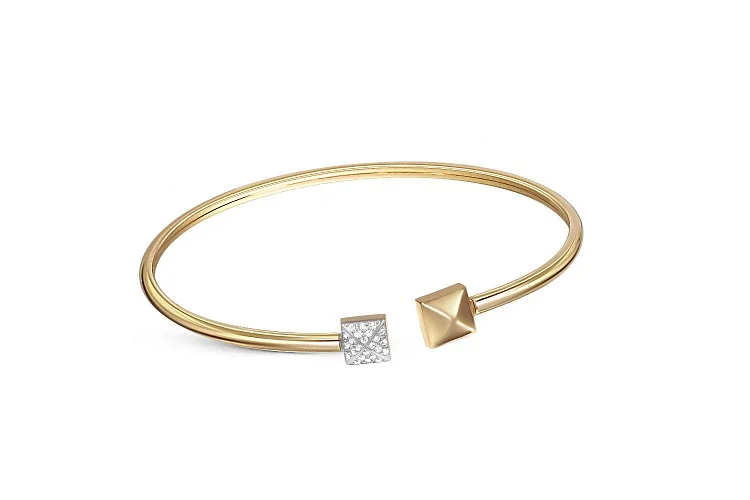 Браслет из жёлтого золота с 24 фианитами