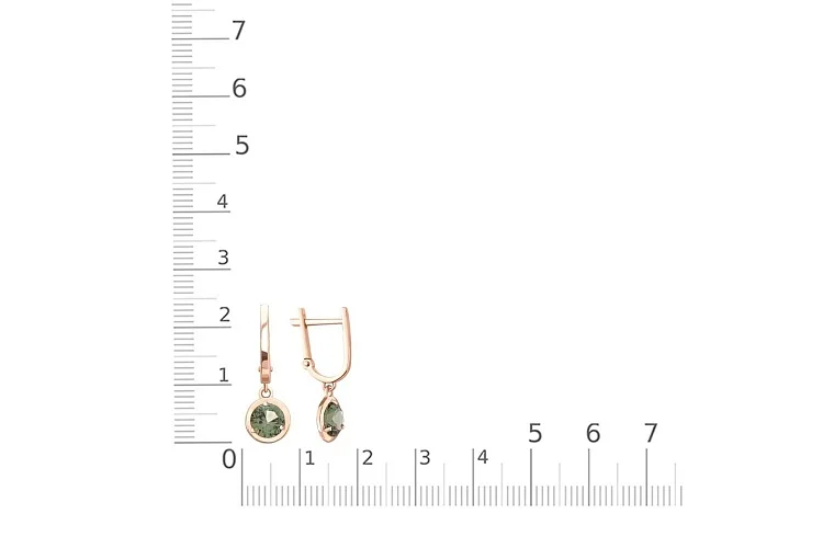 Серьги из красного золота с 2 фианитами