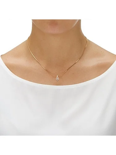 Подвеска из красного золота с фианитом