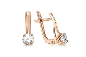 Серьги из красного золота с 2 муассанитами