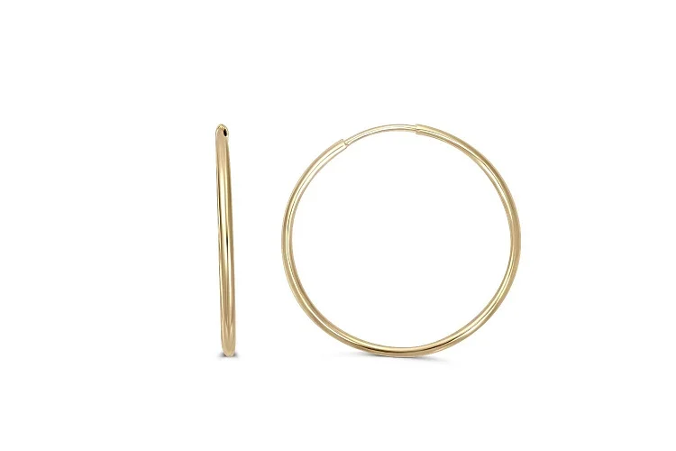 Серьги-конго из жёлтого золота без вставок