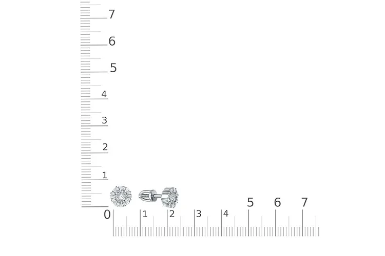 Серьги-пусеты из белого золота с 18 бриллиантами