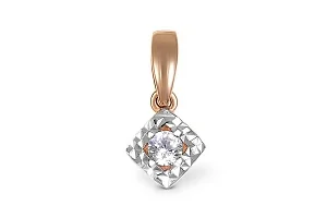 Подвеска Квадрат из красного золота с фианитом