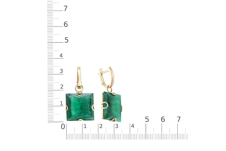 Серьги-трансформеры из жёлтого золота с 2 наноситалами