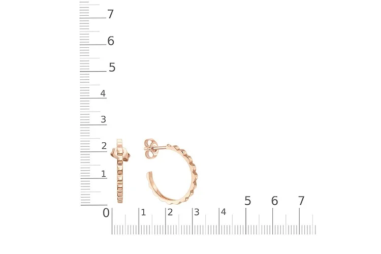 Серьги-пусеты из красного золота без вставок