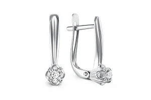 Серьги из белого золота с 2 бриллиантами
