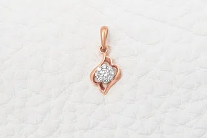 Подвеска Малинка из красного золота с 9 бриллиантами