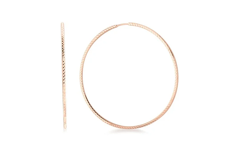 Серьги-конго из красного золота без вставок