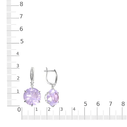 Серьги из белого золота с 2 ситаллами